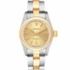 Réplica de qualidade Rolex Oyster Perpetual 67193 moldura canelada 24 mm mostrador champanhe relógio feminino