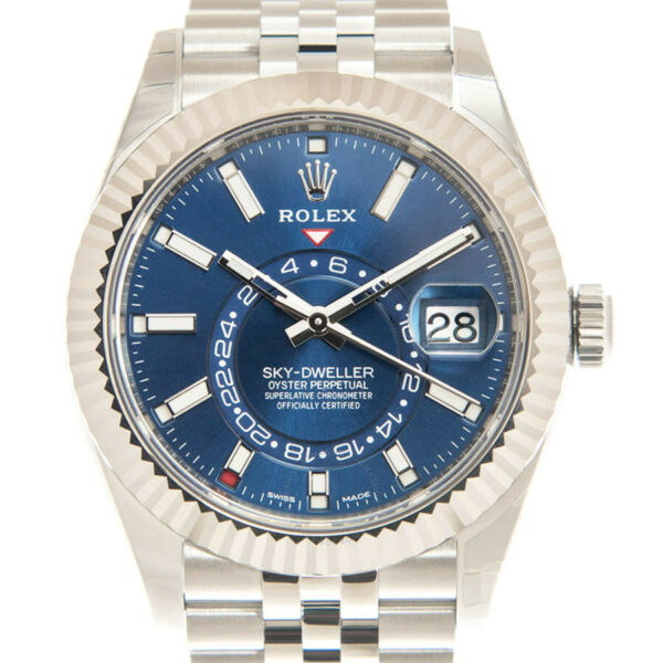 Relógio masculino falso Rolex Sky-dweller cronômetro automático mostrador azul 326934blsj
