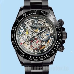 Rolex Daytona 40mm Masculino Skeleton Limited Edition Ver Tom Preto