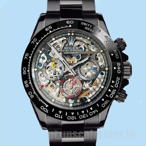 Rolex Daytona 40mm Masculino Skeleton Limited Edition Ver Tom Preto