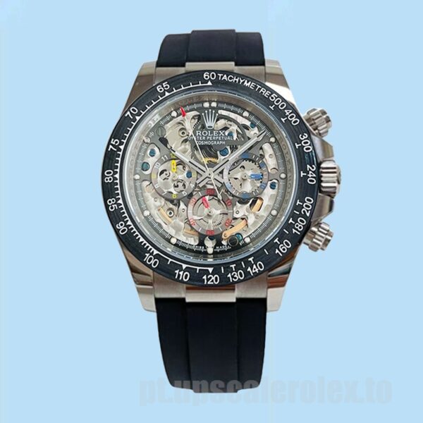 Rolex Daytona 116519 Masculino 40mm Tom Prata Elástico De Borracha - Image 2