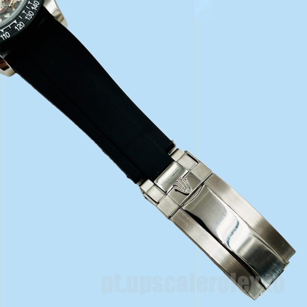 Rolex Daytona 116519 Masculino 40mm Tom Prata Elástico De Borracha - Image 4