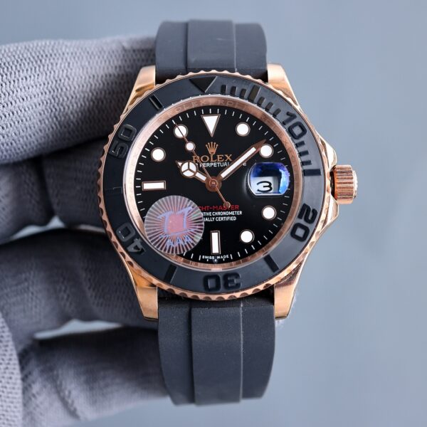 Faixa de borracha masculina Rolex Yacht-Master PMX014 40 mm - PTUR